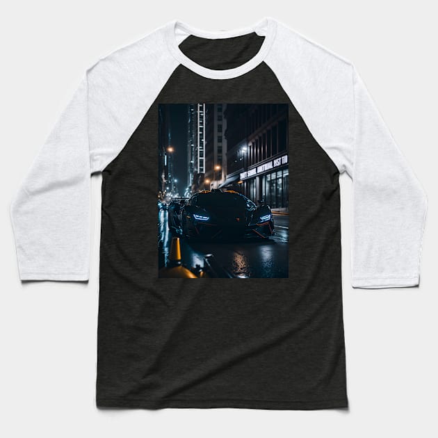 Chicago Night Ride Baseball T-Shirt by star trek fanart and more